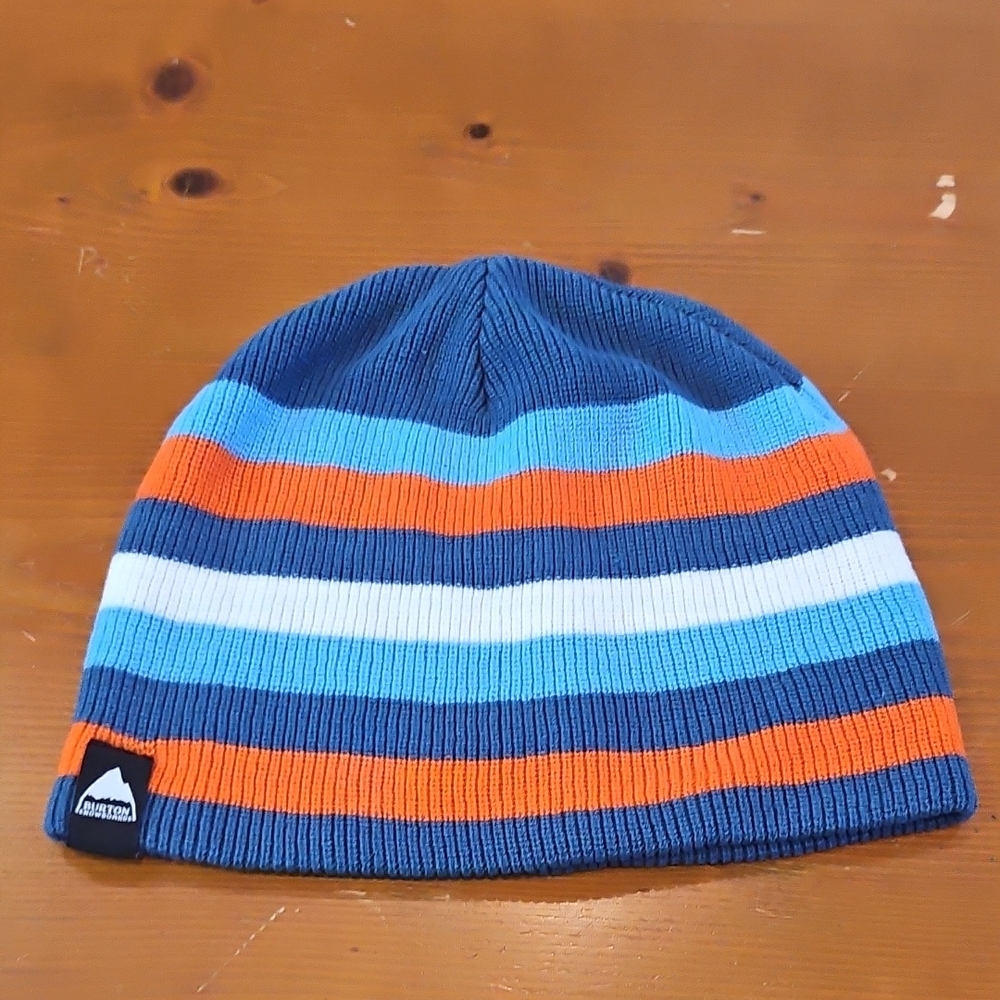 Burton Snowboard Beanie (BLUE, ORANGE and WHITE STRIPES)